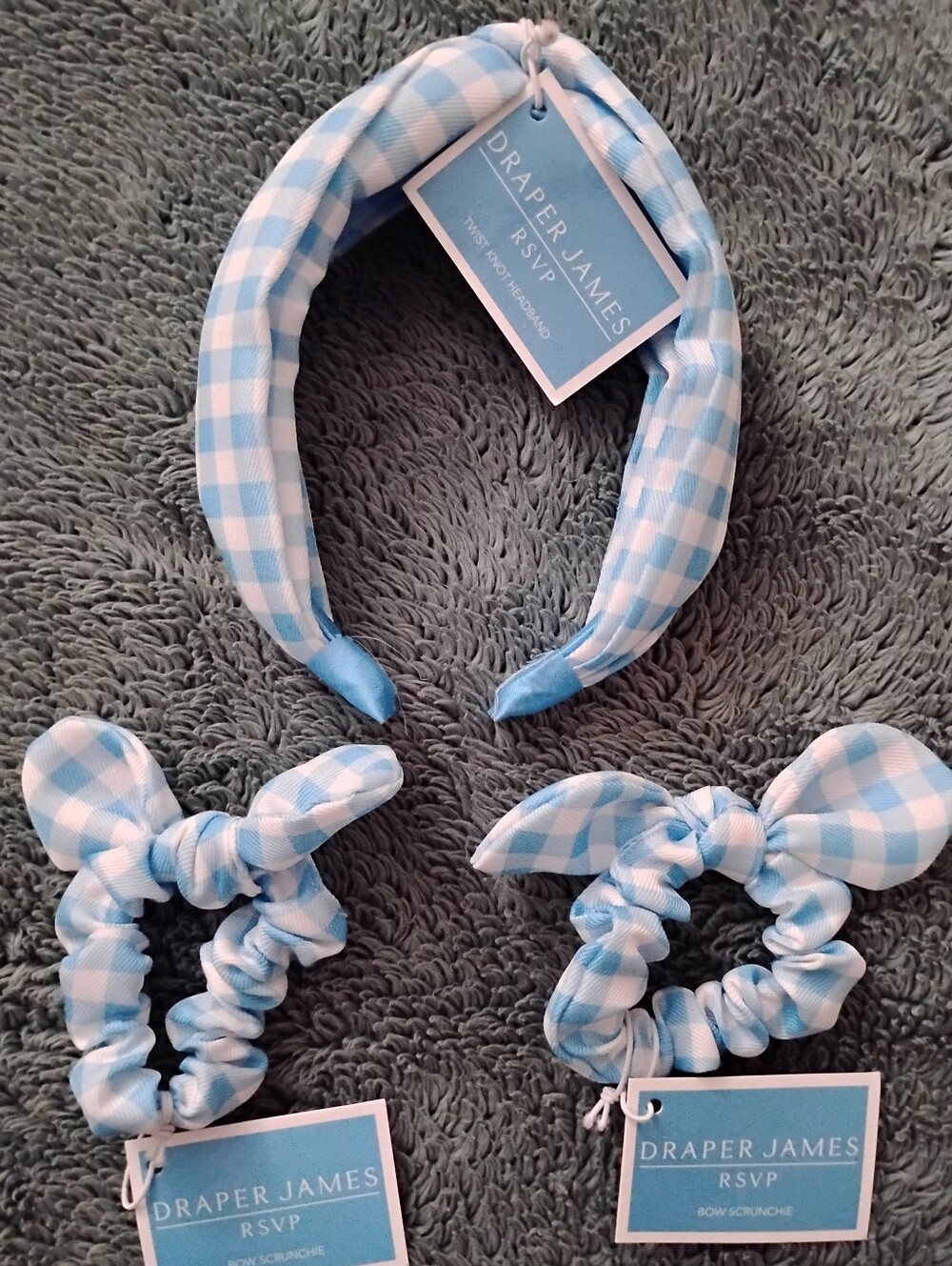 NWT DRAPER JAMES Plaid Headband and Hair Scrunchie Set Women's